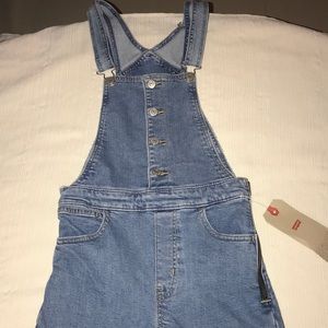 Boot cut flare jean overalls